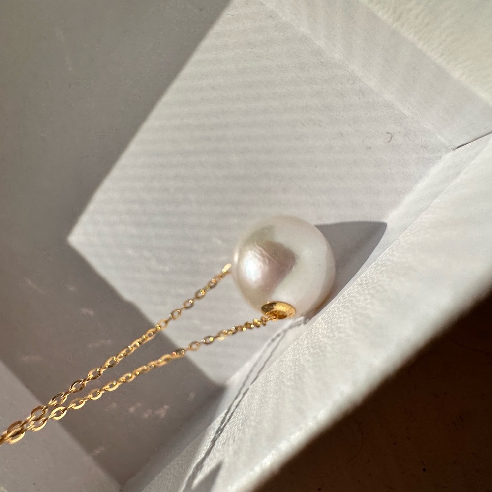 Elegant Gold and Real Pearl Sterling Silver Necklace